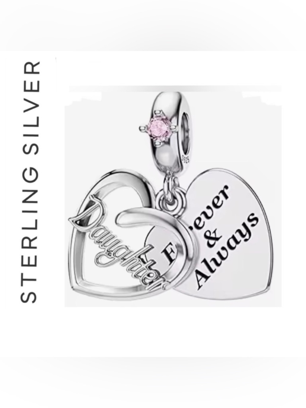 🌟 S925 Sterling Silver Daughter Dangle Charm